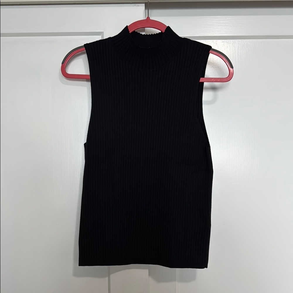 Madewell Black Ribbed Knit Top